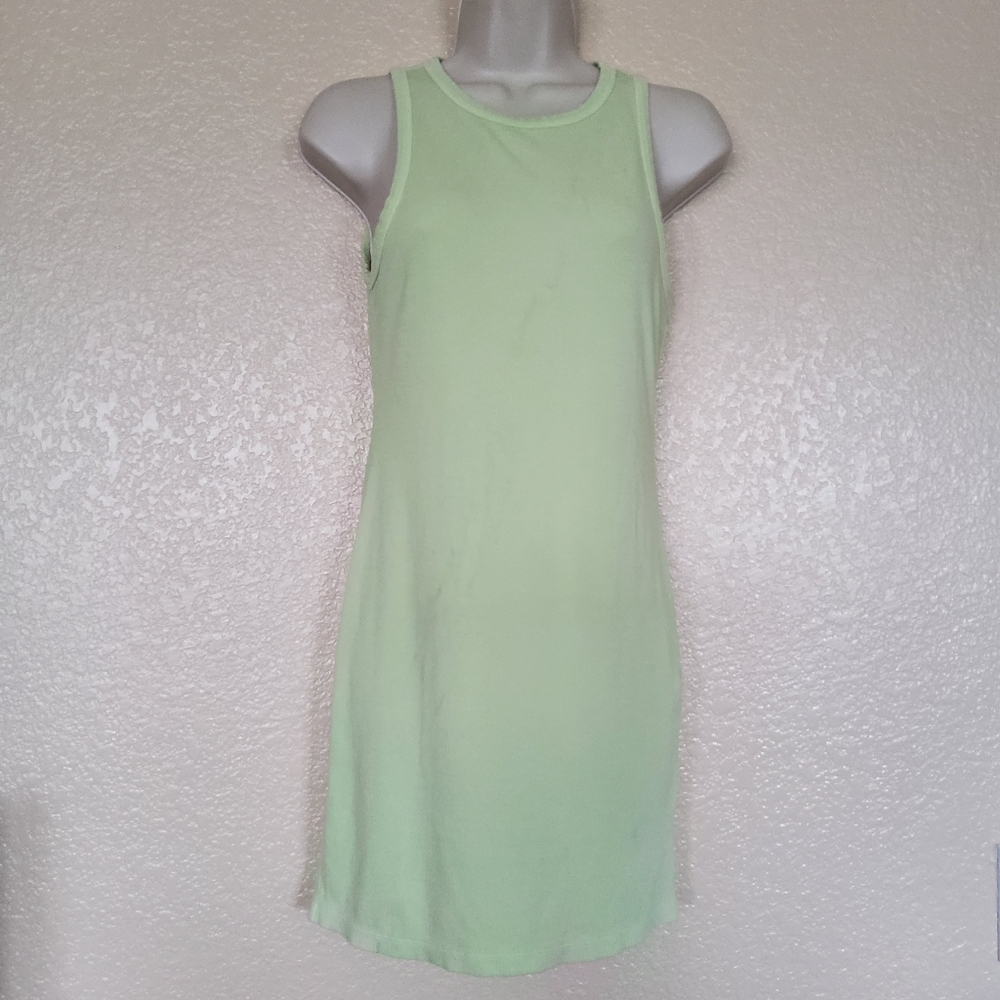 NWOT Talentless Modal Ribbed Tank Mini Bodycon Dress Size XS Lime Green